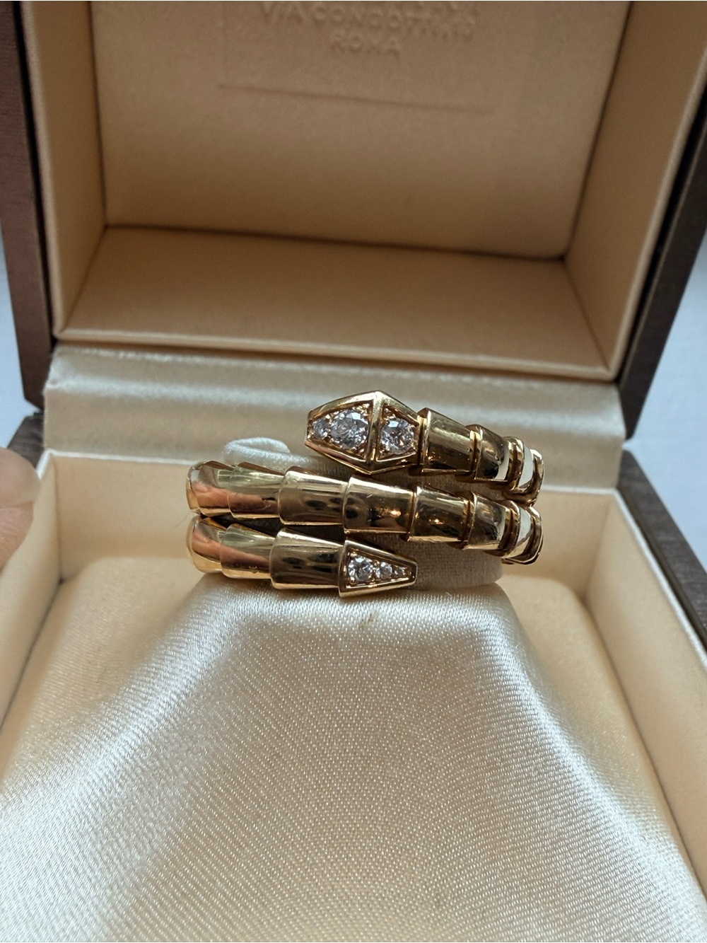 Bulgari double Serpenti ring size 8- 8.5 yellow gold